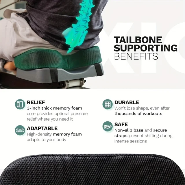 Rowing Machine Seat Cushion for The Concept 2 Rowing Machine - Concept 2 Rower, Recumbent Stationary Bike, WatterRower Seat Pad 3