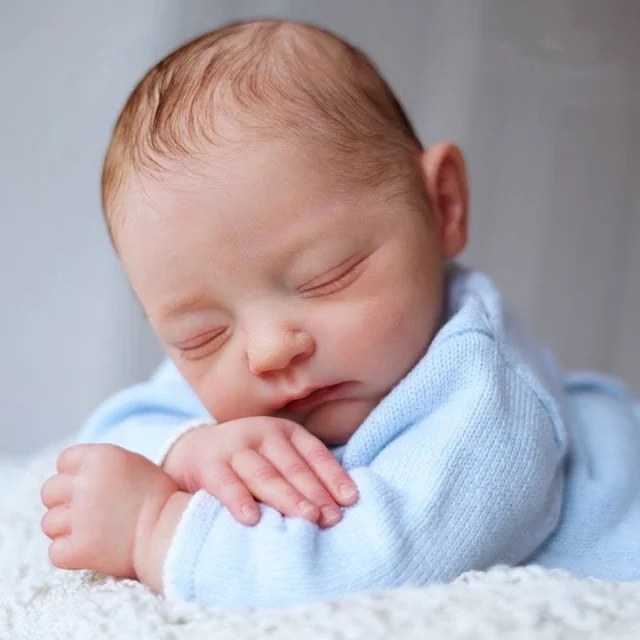 19 Inches Unpainted Reborn Vinyl Doll Kit Jamie Sleeping Baby Molds Blank Doll Parts With Cloth Body 4