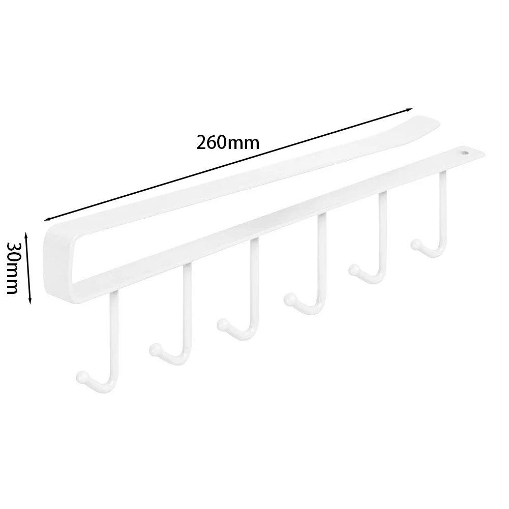 Voltsify 6 Hooks Metal Under Hanging Shelf Kitchen Cupboard Organiser, White: 3 - 5 Days Free Delivery Only UK