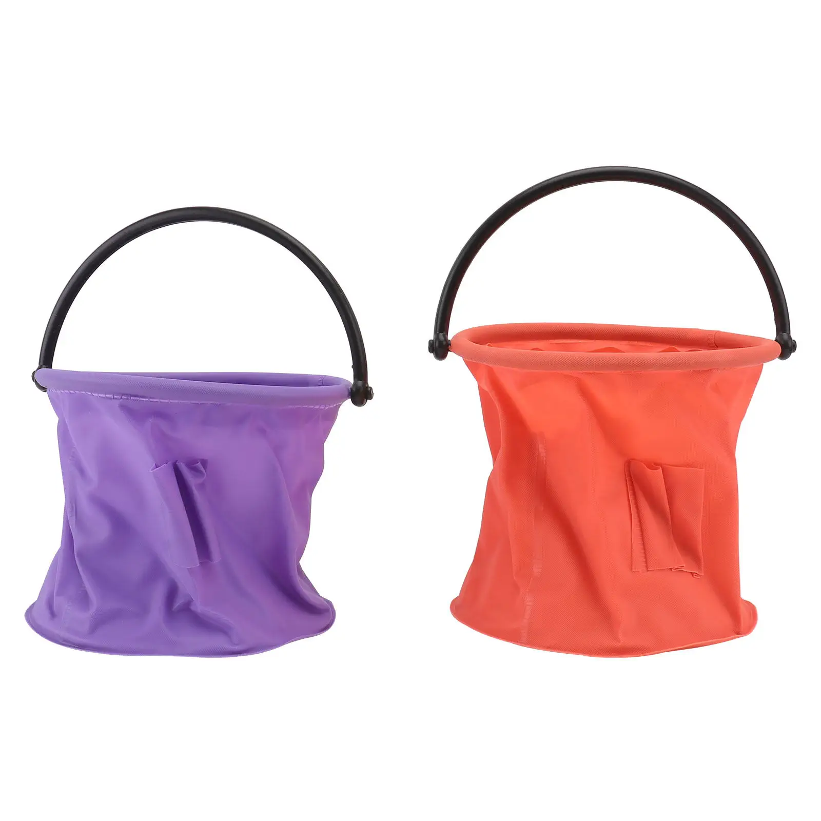 2Pcs 브러시 세척 버킷 플라스틱 접이식 페인팅 브러시 홀더 야외 캠핑 여행을위한 휴대용 핸들 아트 도구 세척기