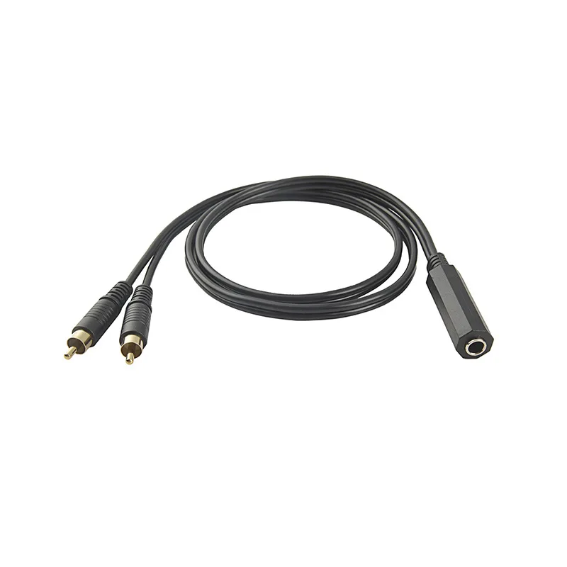 Cavo Adattatore Audio Av Maschio A Doppio Canale Da 6.35 Femmina A Doppio Loto A Un Punto A Due Linee Da 6.35 Fori A 2Rca Maschio