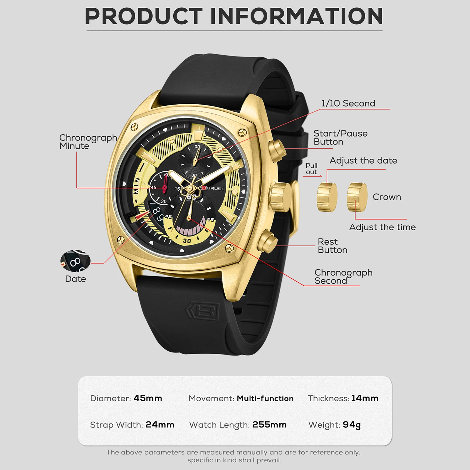 BORUSE  Luxury Business Watch For Men Fashion Silicone Square Watch Men Casual Sport Waterproof Quartz Clock Male Reloj Hombre