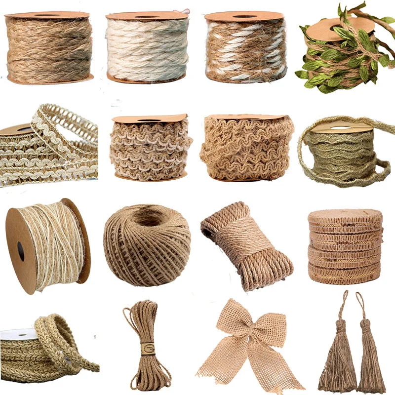Rope Cord 5M Natural Vintage Jute Cord String Gift Wrapping Ribbon Bows Crafts Jute Twine Rope Burlap Party Wedding Decoration Supplies