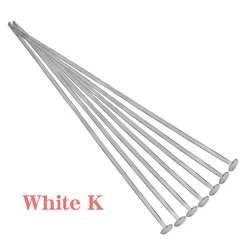 Gold Plated Metal Headpins - Pack of 100 for Jewelry Making and DIY Crafts (B White K)