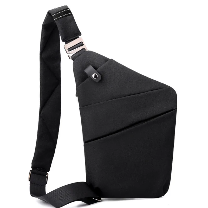 Tasca Pettorale Unisex Antifurto Con Protezione RFID - Borsa A Tracolla Leggera (234g) In Nylon Impermeabile, Per Smartphone 6.7'', IPad 9.7'', Viaggi, Sport, Grigio, Taglia XL - 2