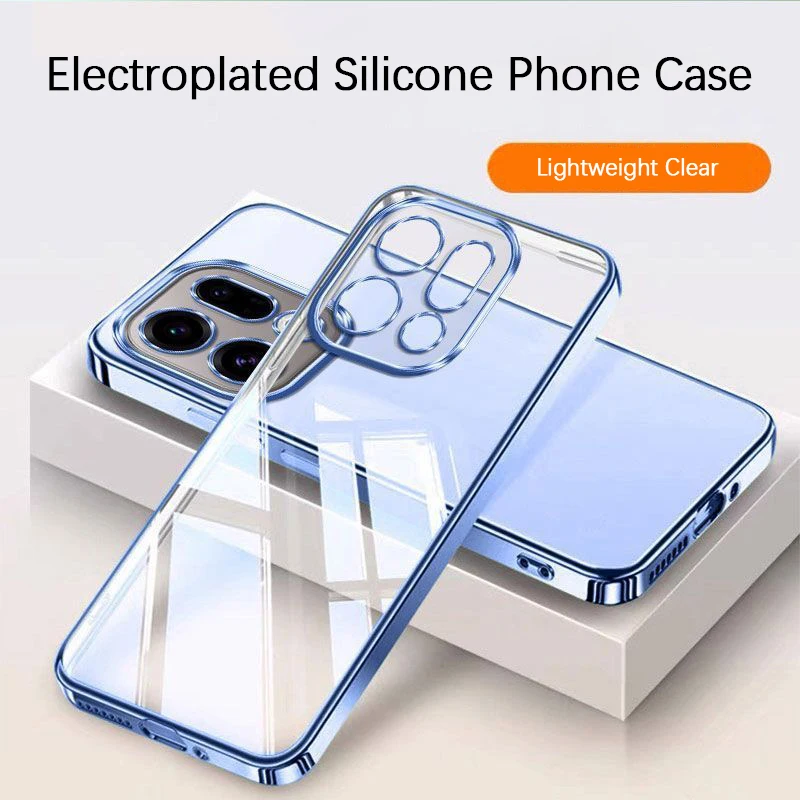 Luxury Transparent Silicone Shockproof Back Cover - Original Plating Thin Soft Phone Case