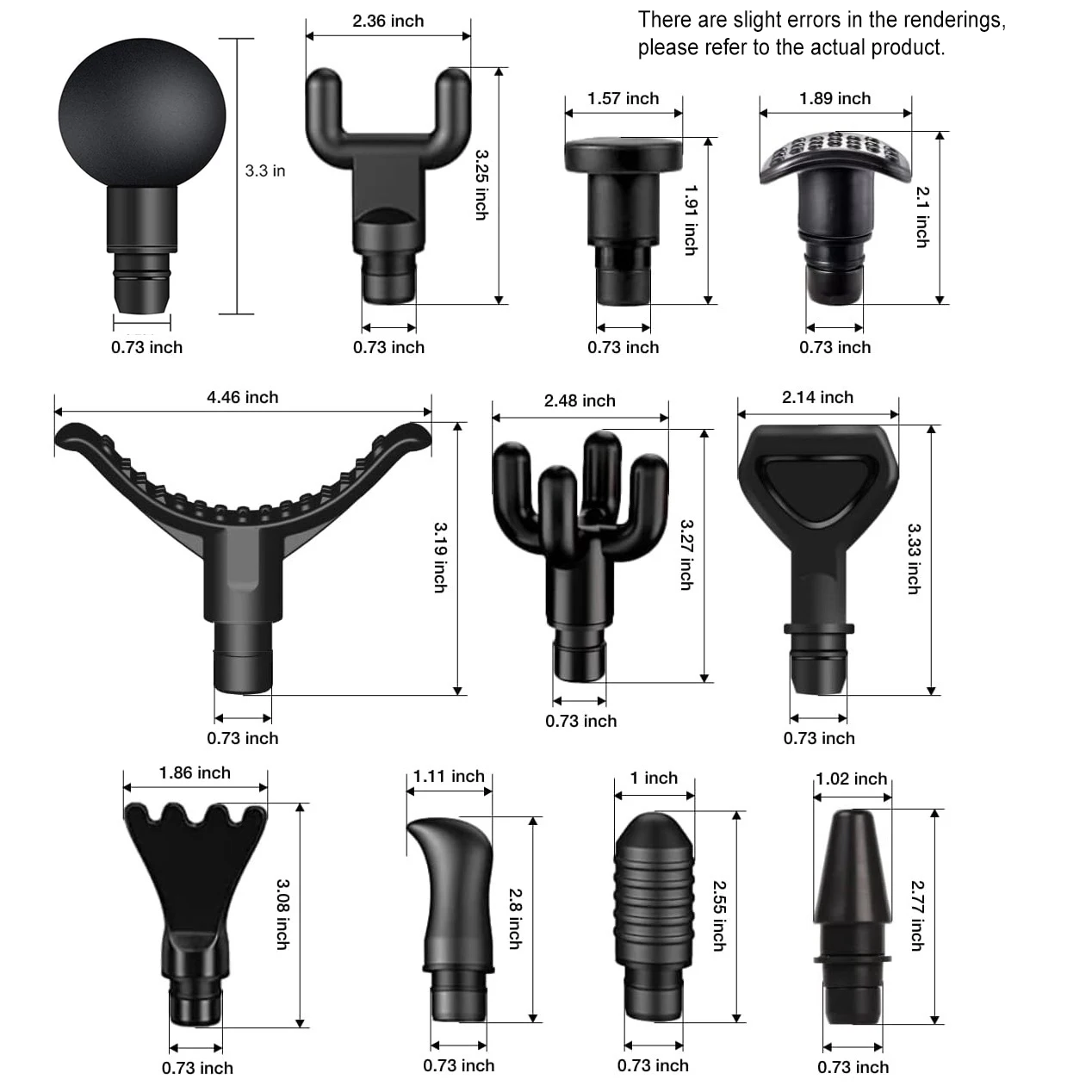 Massage Gun Heads Accessories Vibration Head for Fascia Gun Percussion Vibrators 18mm Connecting Rod Diameter 1