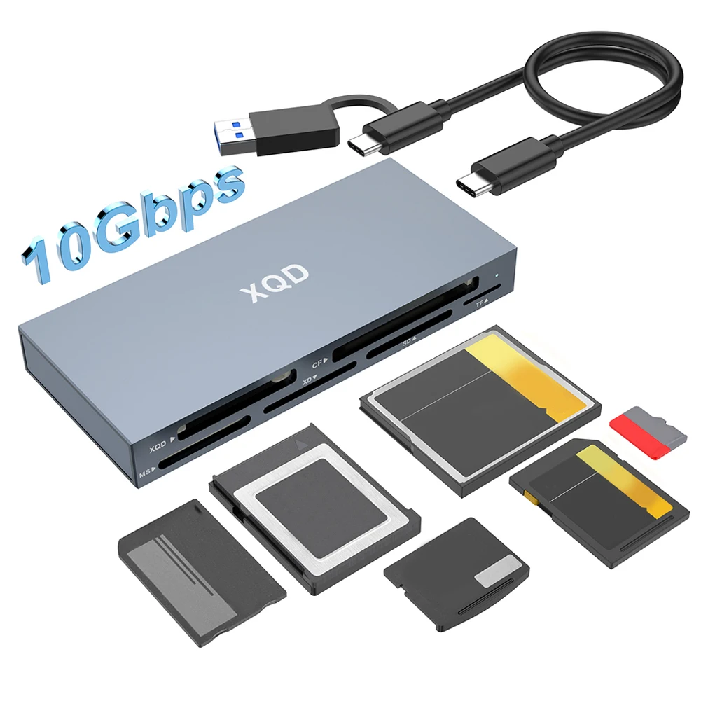 

6 in 1 XQD Card Reader USB C USB 3.0 XQD/SD/TF/MS/XD/CF Reader Multi XQD Reader All In One Card Reader for PC Laptop Accessories