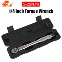 Micromètre 5-25N.m, outil de démontage de voiture et de moto, clé dynamométrique professionnelle réglable, clé d'entraînement 1/4 '', outil manuel, adaptateur 3/8 2