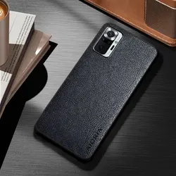 Luxury Vintage Leather Phone Case Cover - Elegant Protection for Note 10 4G (Black)