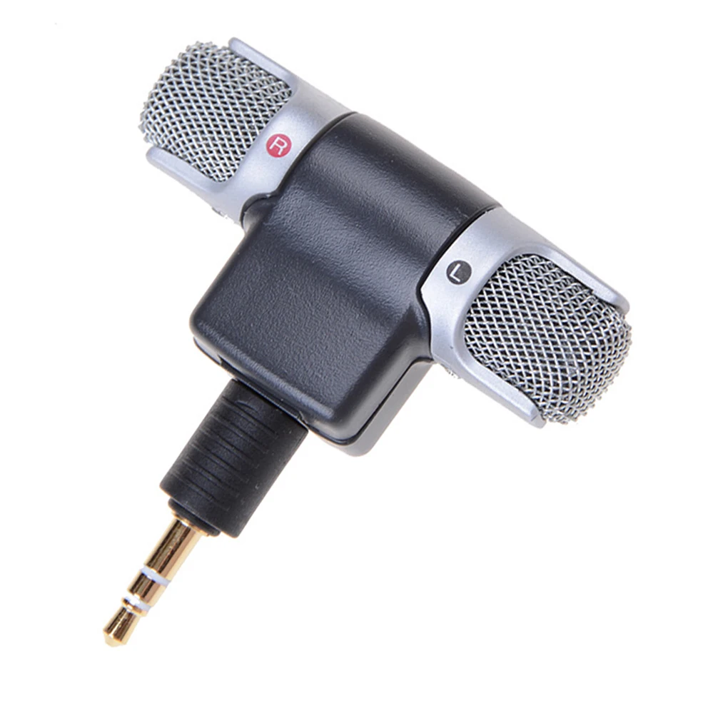 Portable Microphone Mini PC Phone 3 5mm Dual Channel Digital Mic Voice Sound Recorder