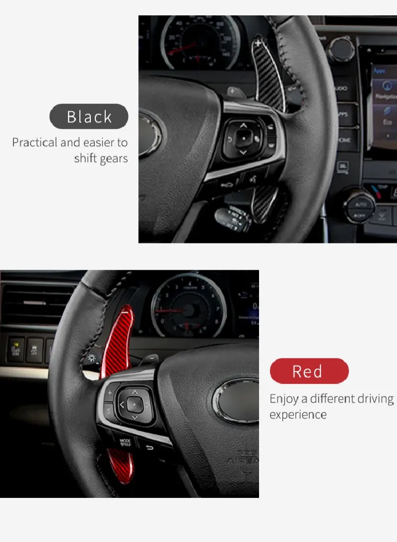 T-carbon Steering Wheel Paddle Shift For Toyota Reiz Camry Corolla Ralink Carbon Firber Styling Accessories Paddle Shifter