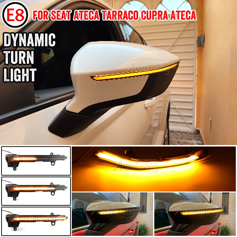 

LED Dynamic Turn Signal Blinker Sequential Side Mirror Indicator Light For Seat Ateca Cupra Ateca Tarraco 2016-2019