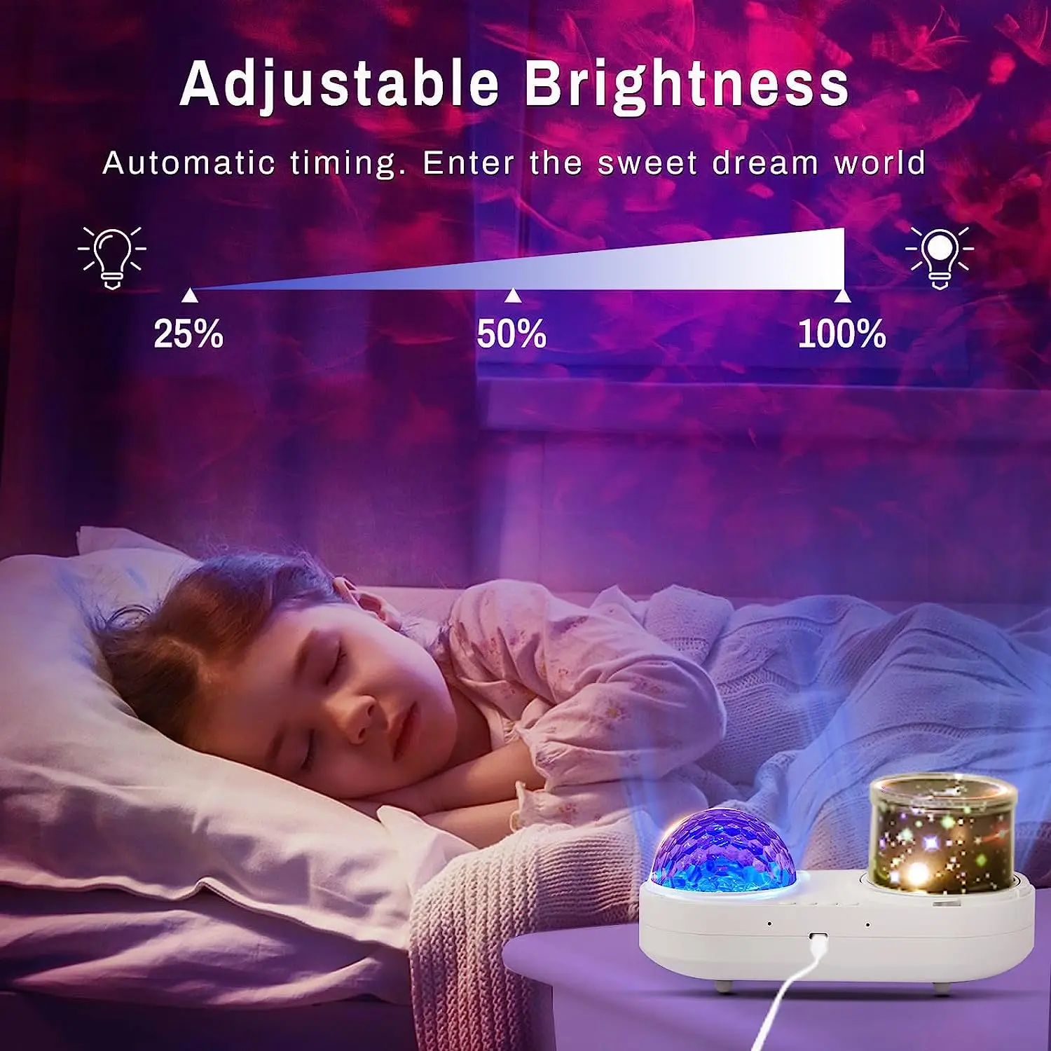 Galaxy Dynamic 360 Degrees Ocean Star Sky Starry Constellation Projector Night Light Home Decoration For Kids Baby Gift