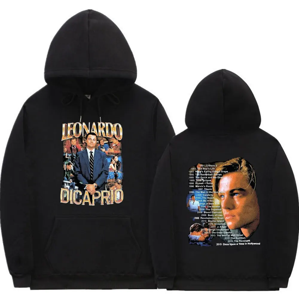 

New Marino Morwood 90'S Leonardo Leo Dicaprio Rap Men Women Hoodie Leonardo DiCaprio Young Star Titanic Sweatshirt Black Hoodies