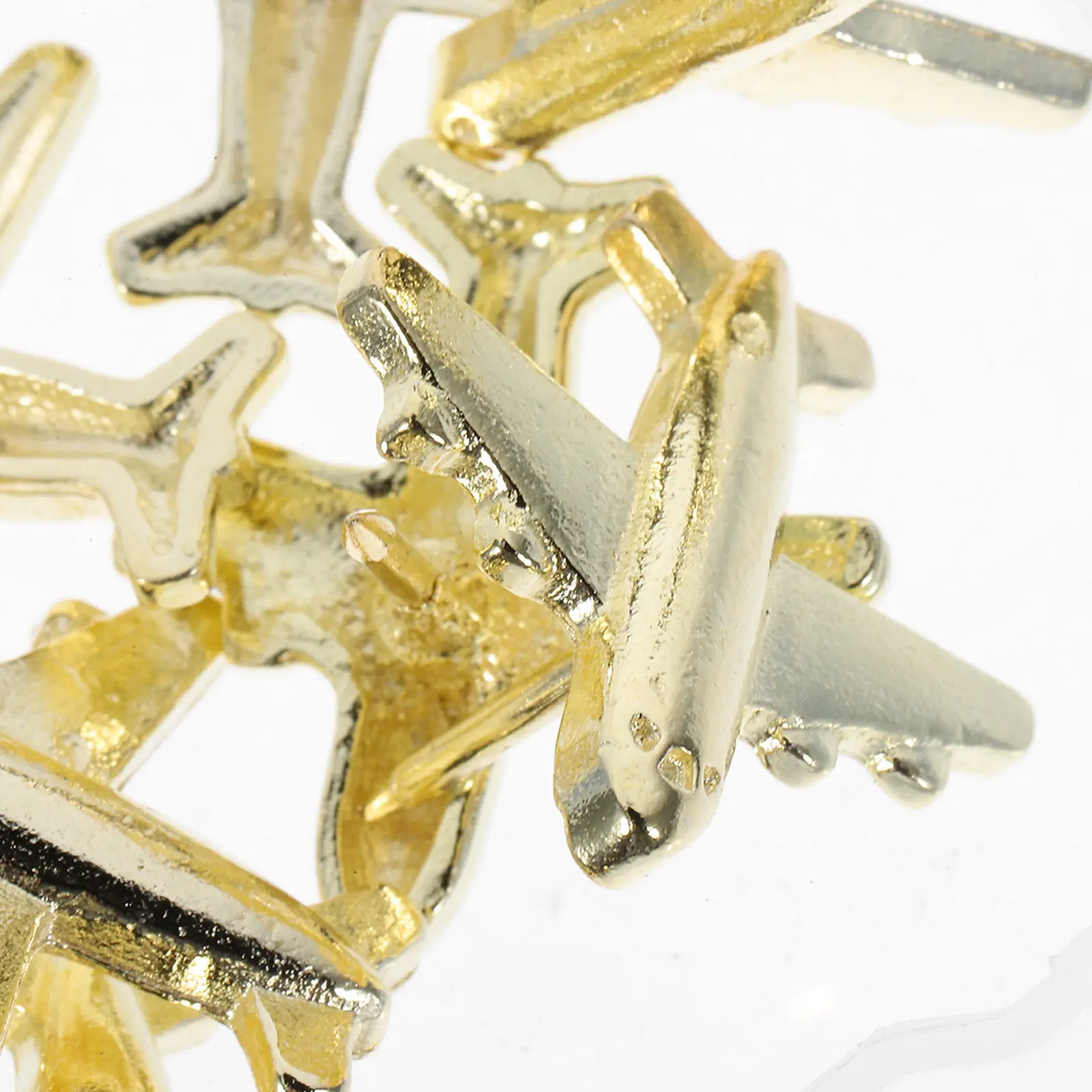 12개 세련된 비행기 모양 푸시핀 골드 3D 금속 지도핀 사진 벽걸이 여행 지도 디스플레이 사무용품 장 푸시핀