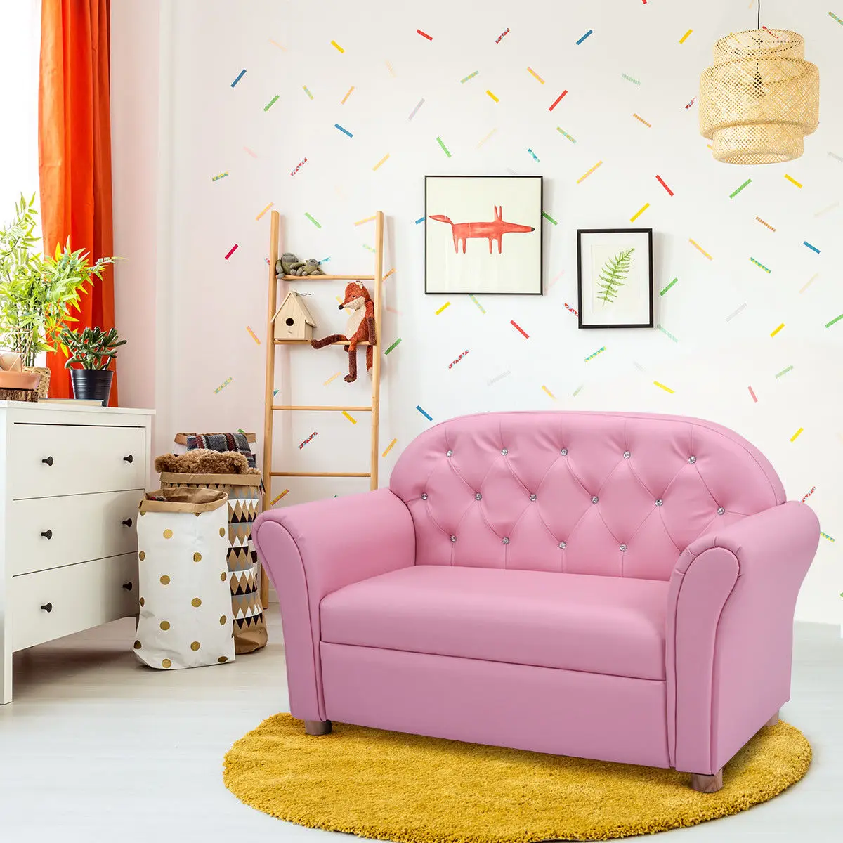 Costway Kids Sofa Princess Armrest Chair Lounge Couch Children Toddler Gift 3