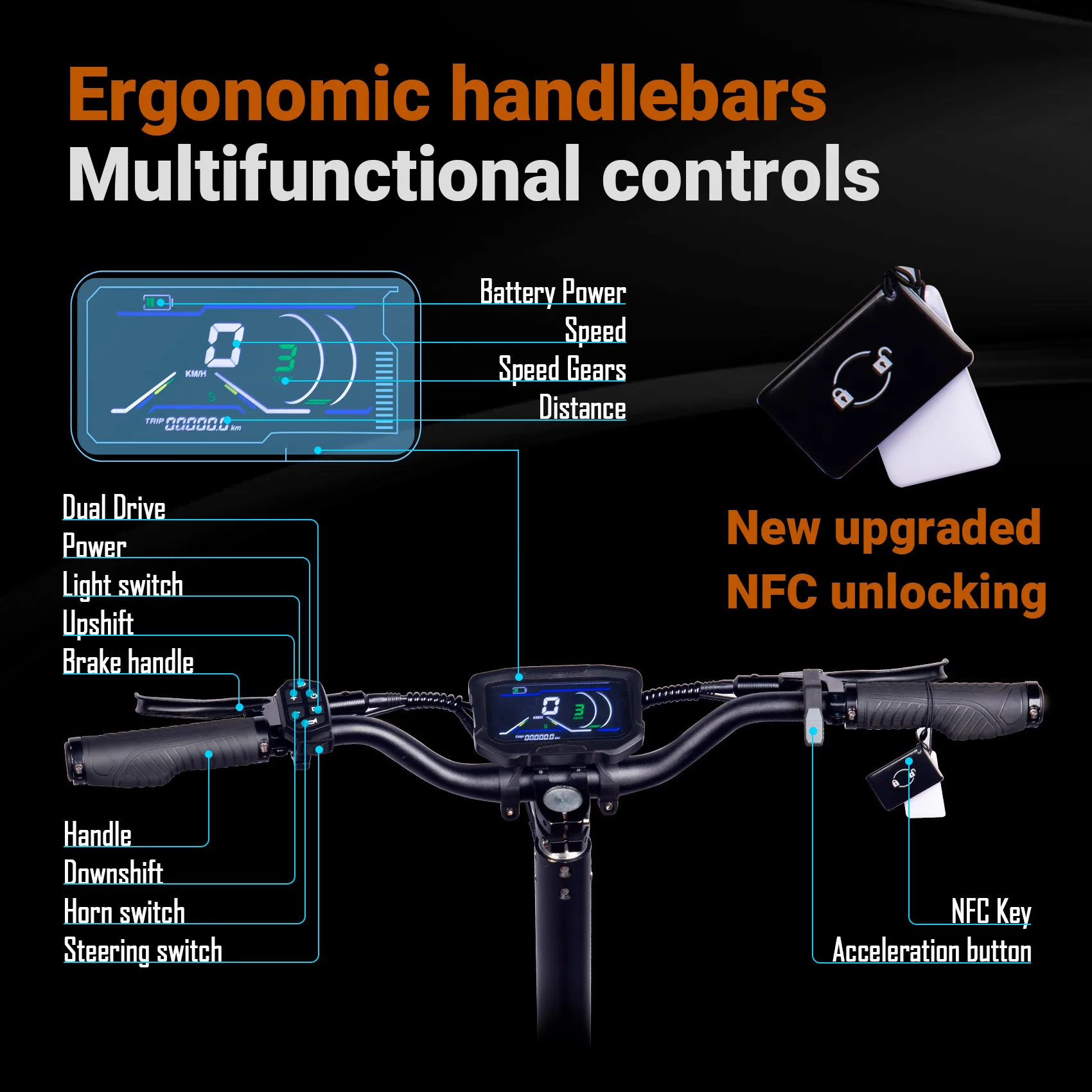 Toursor EU US Stock Electric Scooter 11 inch Off-road Tire 6000W 60V Fast Speed 85km/h Scooter with NFC