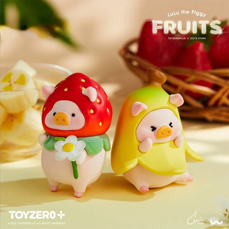 

Canned Pig Lulu Pig Fruits Series Kawaii Anime Figure Cute Elevator Desktop Ornaments Doll Surprise Box Toys Birthday Gift