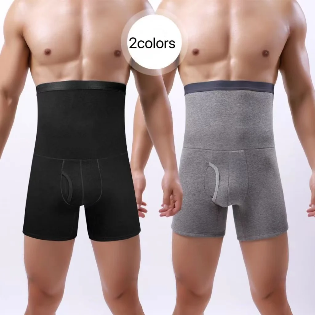 Winter Men\'s 3D Plush Thicken Thermal Underwear High Waist Large XXXXL Middle Aged Elderly Panties Solid Male Plus Boxer Trunks