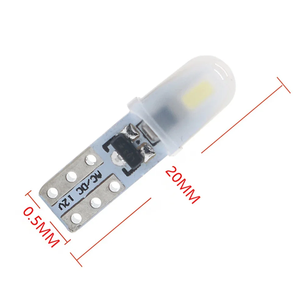 5pcs T5 LED 전구 자동 자동차 대시 보드 조명 계기판 램프 2-3014 SMD 무극성 7 생생한 조명 색상 DC 12V