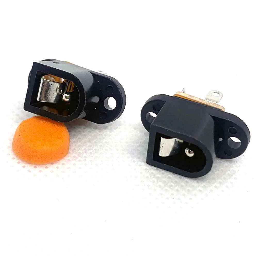 이어 고정 구멍이 있는 DC 전원 소켓, 충전 전원 인터페이스, 수직 DC 암 소켓, DC-016 5.5x. 1/2mm, DC016, 10 개