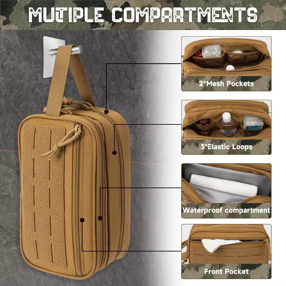 Enhanced Tactical Toiletry Bag - Versatile Travel Hygiene and Shaving Organizer