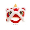 Fun Chinese Style Cat Dance Lion Hats Soft Cartoon Cat New Year's Headwear Comfortable Warm Cute Plush Pet Caps Holiday 6