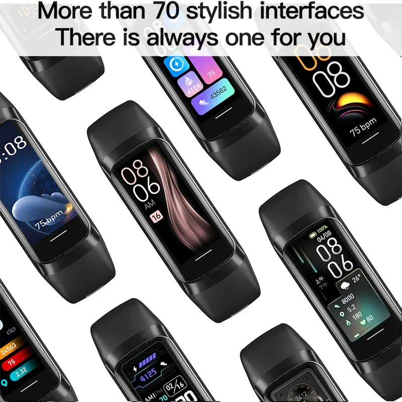 Amoled Smart Watch Smartwatch Band Donna Uomo Frequenza cardiaca Ossigeno nel sangue Impermeabile collegato Bracciale intelligente Sport Fitness Tracker - immagine 4