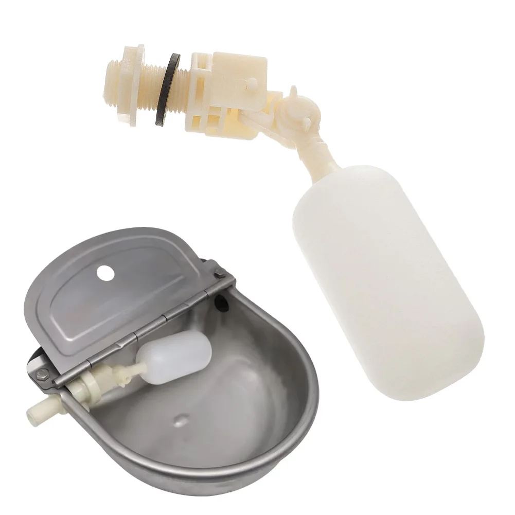 ฟาร์มวัวแกะสุนัข 1/2 "อัตโนมัติ Waterer ชามวาล์วลอยถังปลาพลาสติก Aquarium Water Humidifier วาล์วปศุสัตว์เครื่องมือ