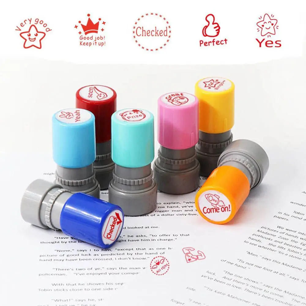 

Self-ink English Commentary Stamp School Student Teaching Encouragement Seals Chapter Comment Reward Scrapbooking Decor Kid Gift