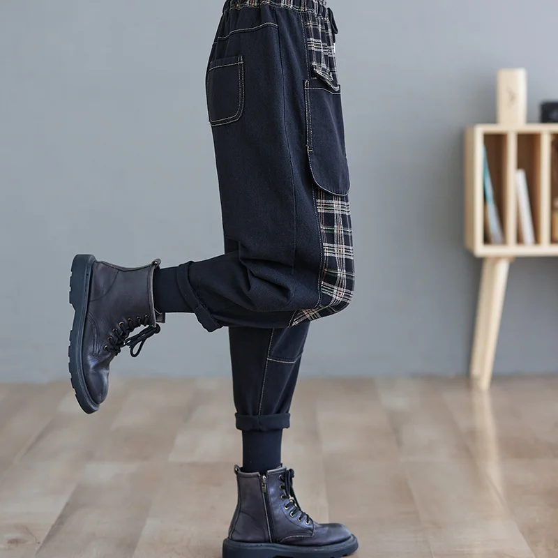Women's Autumn and Winter New Fashion Elegant High Waist Plaid Casual Versatile Western Comfortable Youth Popular Warm Col Pants