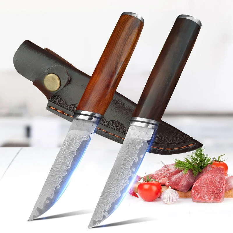 Damascus Steel Kitchen Knife Set - Butcher Boning Meat Cleaver