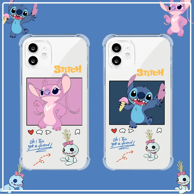 Disney Stitch Cute Cartoon Funda De Teléfono Silicone Phone Case For Iphone 14 13 12 Mini 11 Pro Xs Max X Xr 5 6 7 Plus Couple