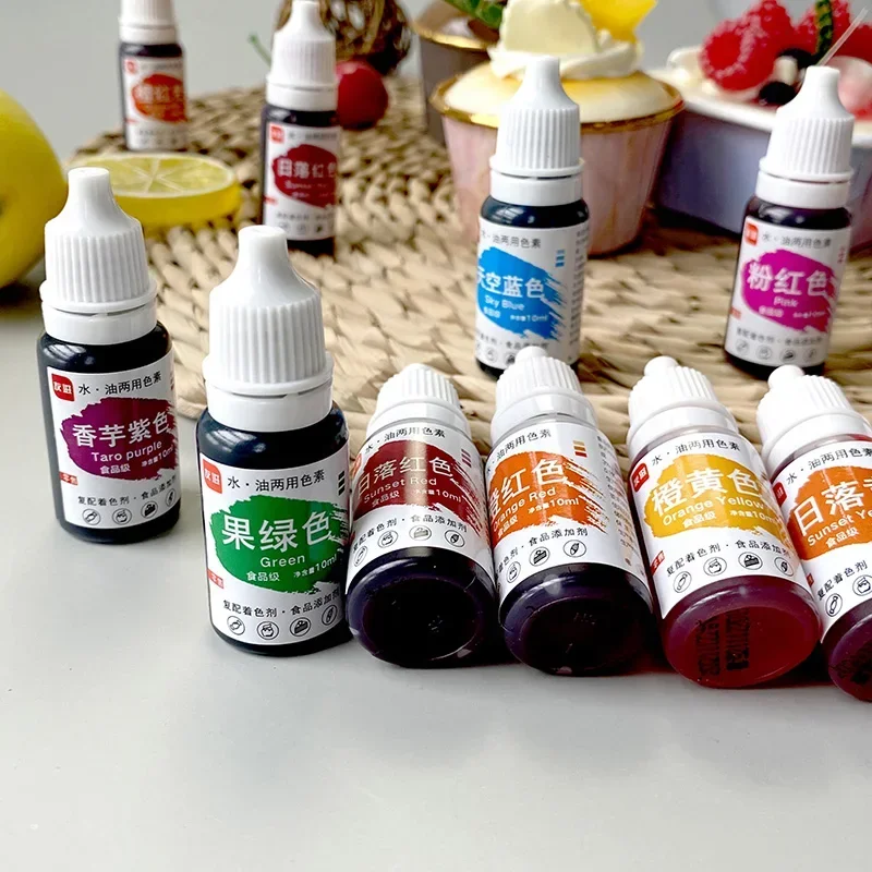 Coloring Set Bottle Cream Icing Colors 4Pcs 10ML Baking Cake Decorating for Fondant DIY Craft Clay Soap Macaron Pigment icing colors