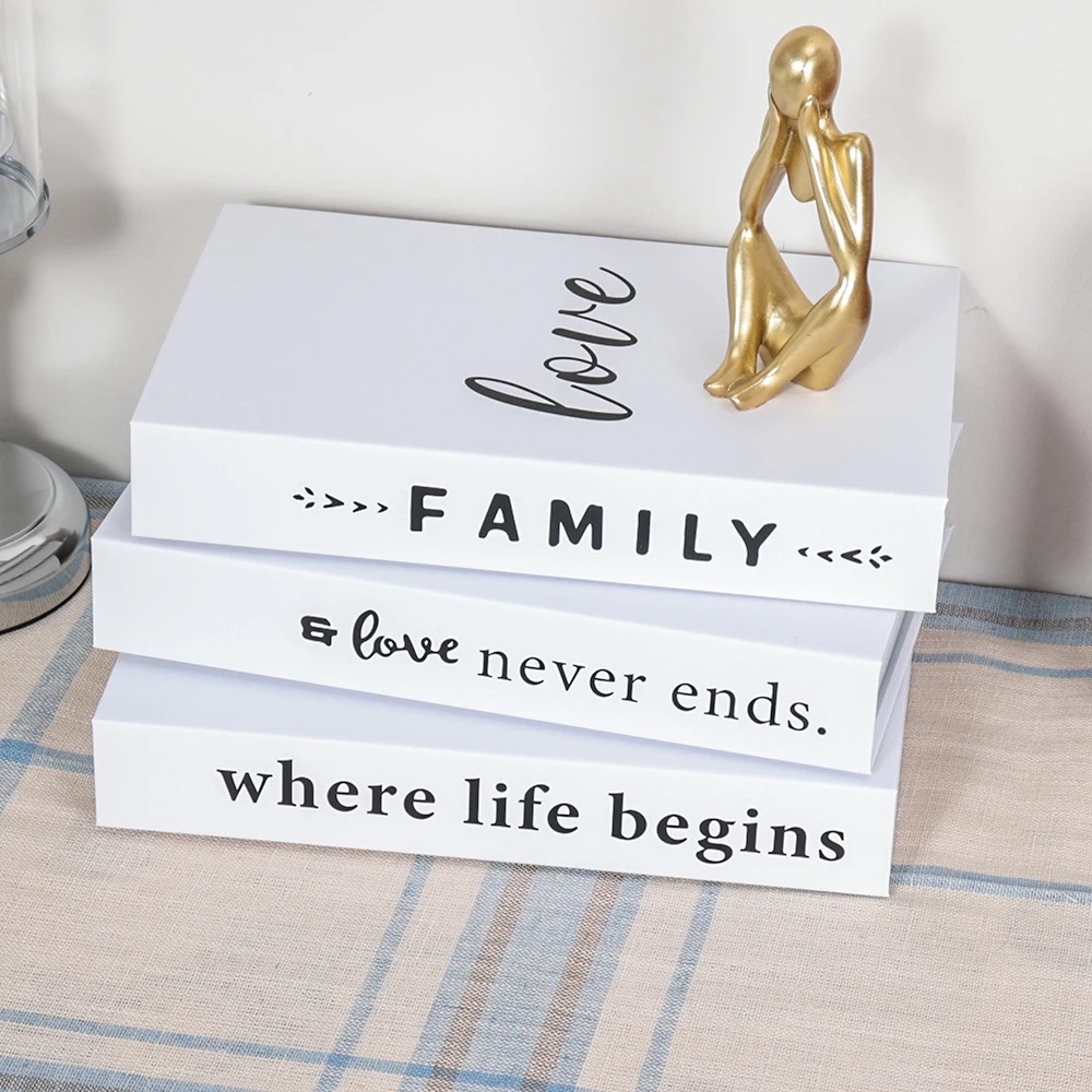 3pcs/Set Modern Fake Books Decoration White Color Simulation Book Home Decor Club Hotel Model Living Room Props Books Decor 1