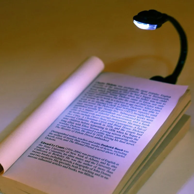 Reading Clip Light on Book Black Battery Chargeable Flexible Led Eye Protection Reading Night Lights Mini Portable Student Lamp