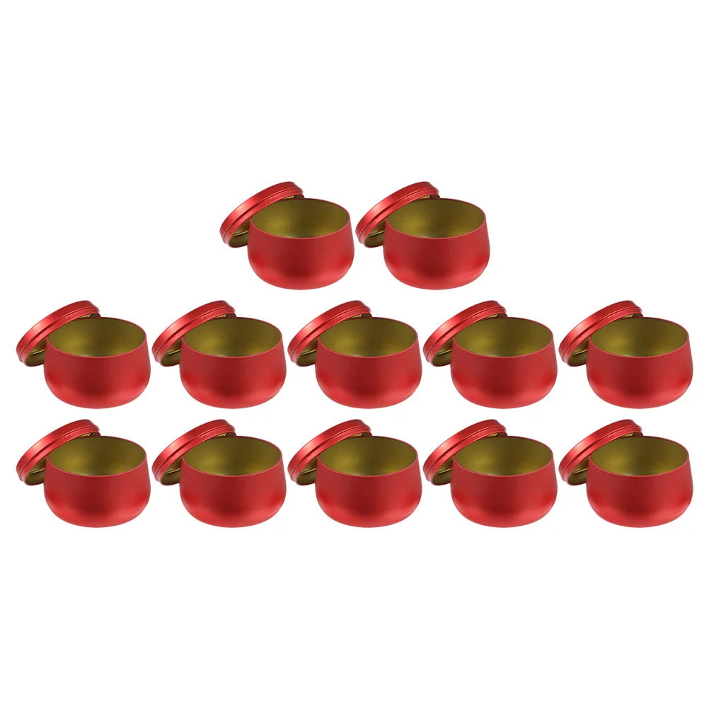 

12 Pcs Round Belly Storage Jar Jars for Making Candles Tea Tin Tinplate Crafts Container Gift Boxes