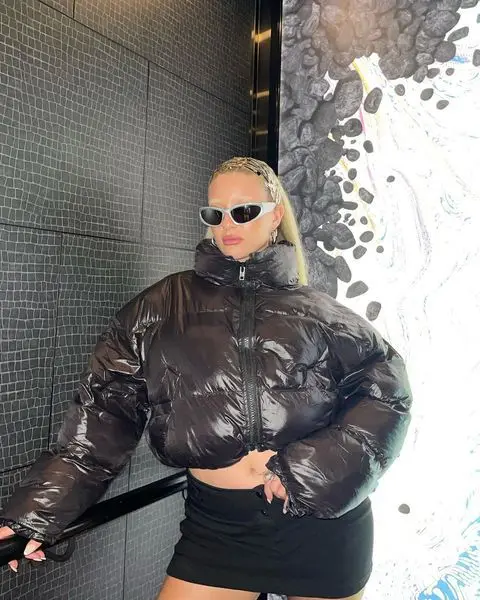 

2022 Autumn and Winter New Street Personality Short Cotton Jacket Cool Hot Stand-Up Collar Zipper Bread Clothes Jacket