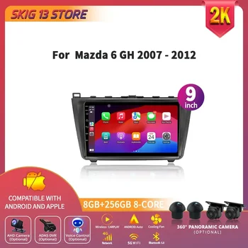 Autoradio Multimediale di Navigazione SKIG Android 14 Wireless Carplay Per Mazda 6 GH 2007-2012 GPS WiFi Touch 2 Din Schermo Stereo