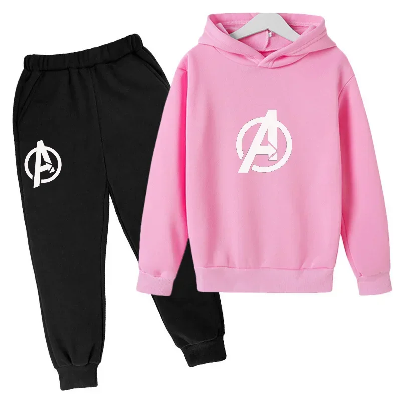 thumbnail image 1 of Sudadera y pantalón de primavera y otoño para niños, traje de 2 piezas, ropa para niño y niña, diseño estampado, sudadera con capucha, chándal informal, traje deportivo, 1 of 5