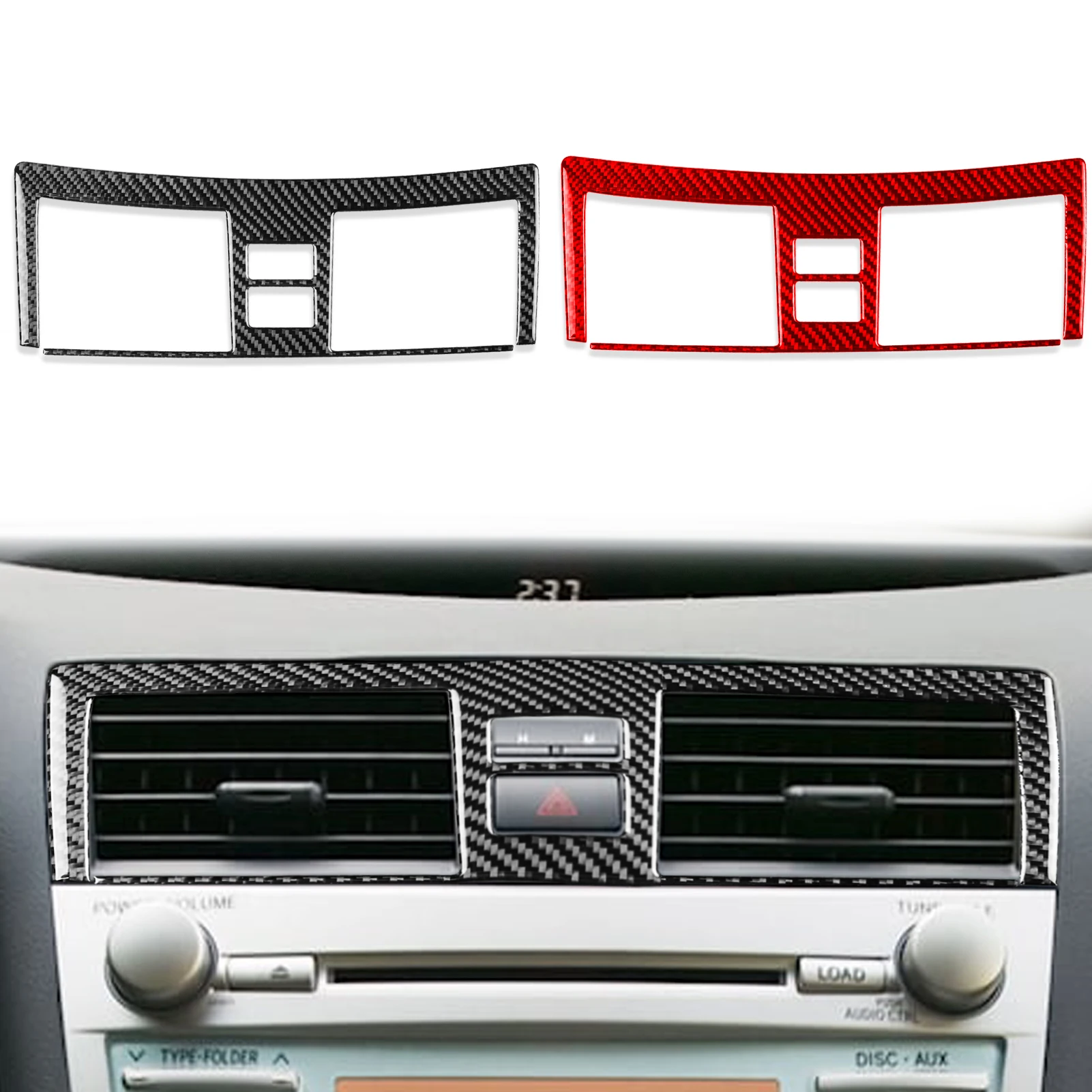 

Центральная консоль для Toyoda Camry 2007-2011, декоративная крышка для вентиляционного отверстия, наклейка для отделки салона автомобиля, аксессуары из углеродного волокна