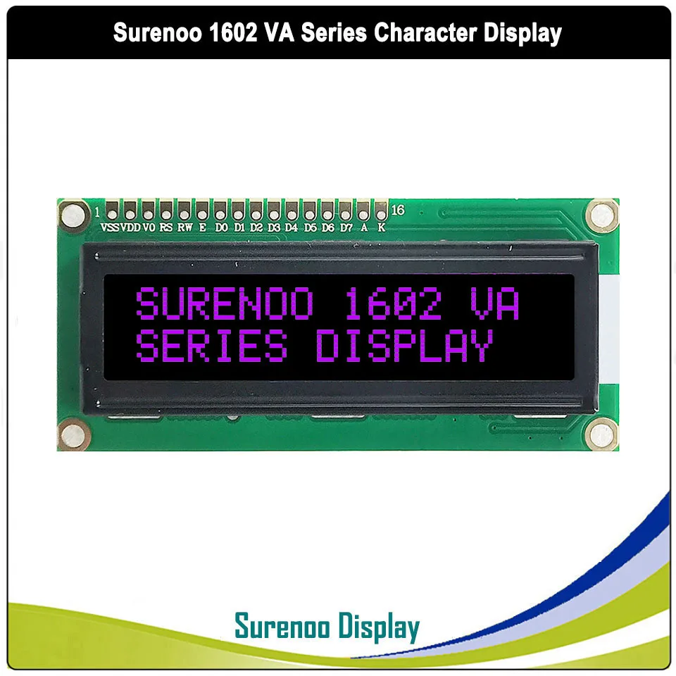 16X2 1602 5V Parallel IIC I2C VA White Red Green Character on Black LCD Module Display Screen Panel LCM
