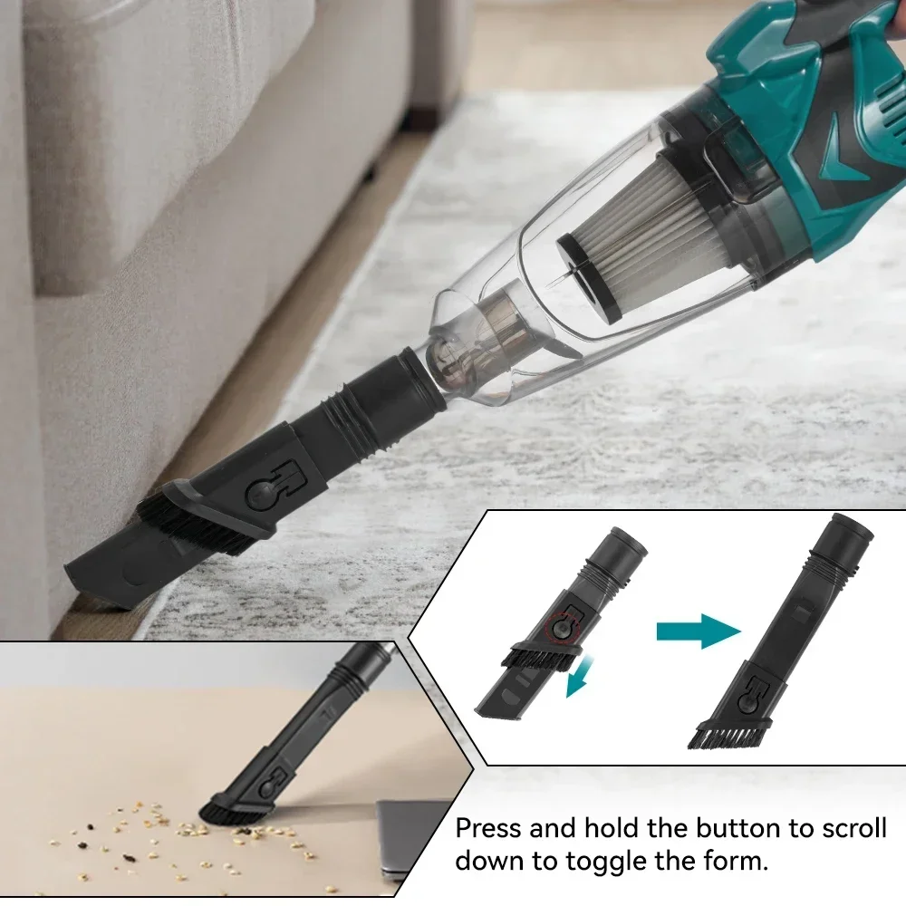 Yofidra 1500W Cordless Handheld Electric Vacuum Cleaner Rechargeable Cleaning Tool for Home Car Pet Hair for Makita 18V Battery 2