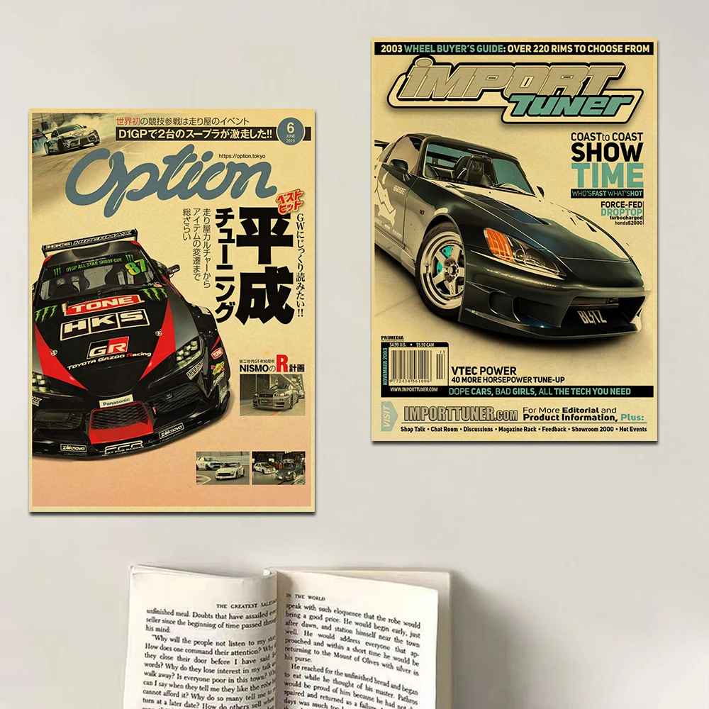 Car Wall Art Print JDM Car Japan Retrofit Racing Retro 90s Poster Wall Chart Prints Posters Home Living Bed Room Decor Frameless Wall Painting