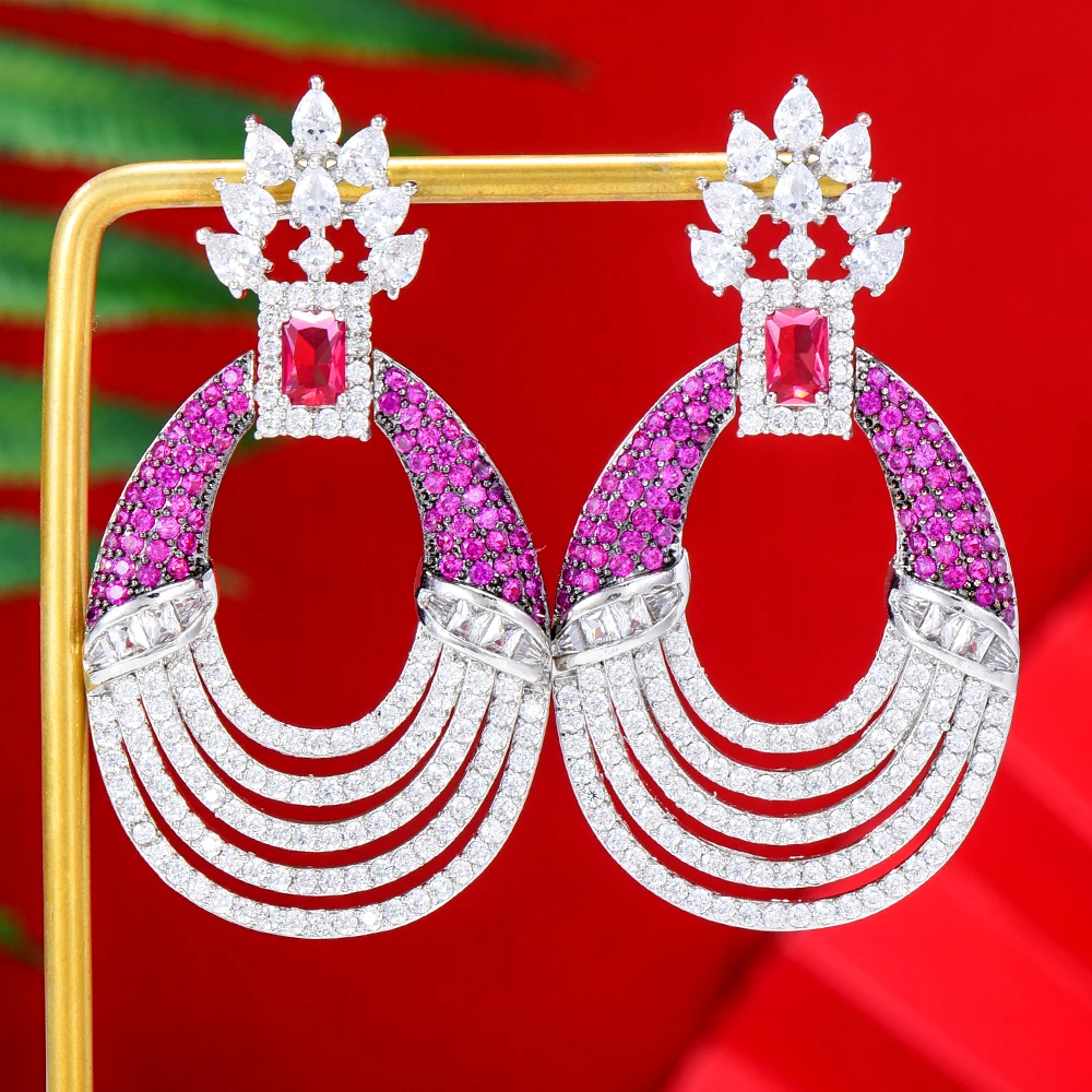 

Soramoore New Big Hollow Big Oval Drop Big Earrings for Women Wedding Party Designer Dubai Bridal Jewelry Gift wholesale