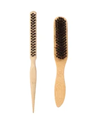 Deluxe Beard Grooming Kit: Premium Bamboo Boar Bristle Brushes & Smooth Comb (Hy11)