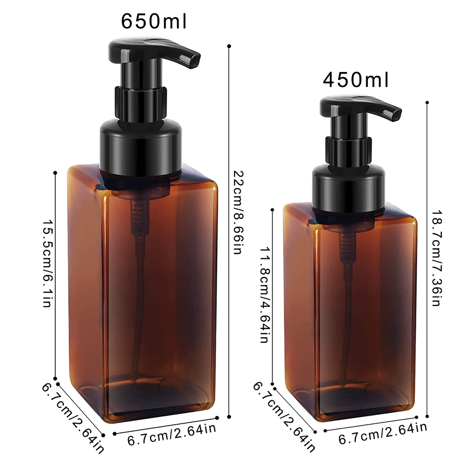 450/600ML Foaming Soap Dispenser Kitchen Countertop Hand Soap Dishes Liquid Container Bottle Empty Refillable Foam Bottle soap dispenser