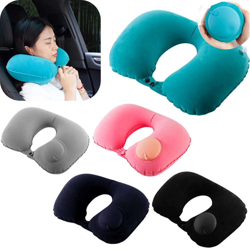 UShapeInflatableTravelPillowNeckPillowCarHeadRestAirPillows