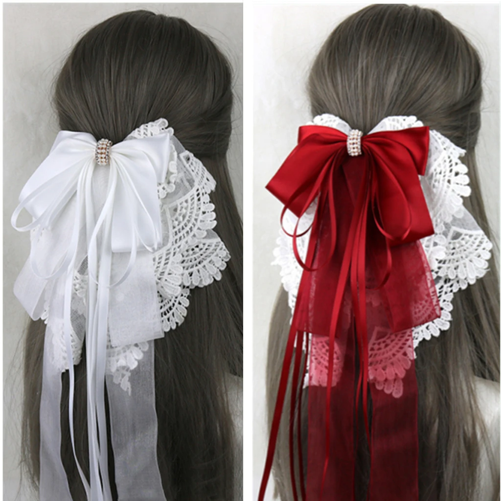 

Lovely Kawaii Big Bow Japanese Cute Maid Princess Lolita Lace Oversized Bow Hairpin Hair Clip Headband Cosplay Hair Accessories